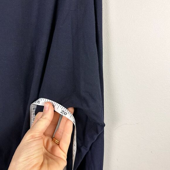 Worth beaded collar navy modal ruched bodice long sleeve top - Picture 7 of 10